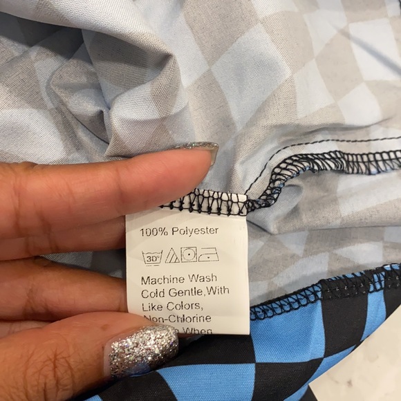 NWOT SPAGHETTI STRAP ABSTRACT CHECKER DRESS - Picture 4 of 5